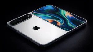 Futuristic foldable smartphone design.